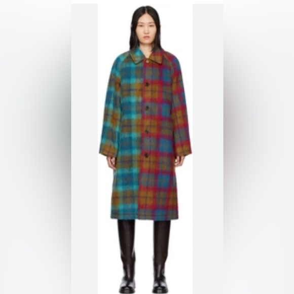 ANDERSSON BELL UNISEX HARRY CHECK BALMACAAN SHAGGY WOOL COAT SZ XS - Picture 5 of 10